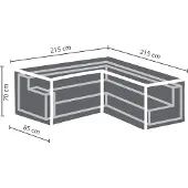 Perel Loungesethoes L-vorm (215 x 85 x 70 cm, PP)