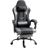 Vinsetto Gaming stoel met ligfunctie, zwart
