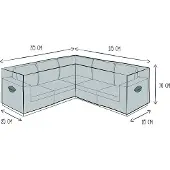 Perel Buitenhoes voor loungeset, beigegrijs, L-vormig, 215 cm x 215 cm x 85 cm x 70 cm