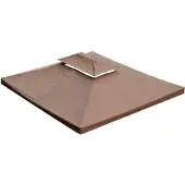Outsunny Vervangingsdak voor metalen tuinpaviljoen 300 x 400 cm koffiebruin