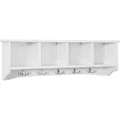 SoBuy FRG48-L-W Wandgarderobe met 5 Haken - Wit - 72x15x23 cm