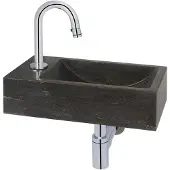 Saqu Nature Collection fonteinset met chromen kraan c-uitloop links natuursteen