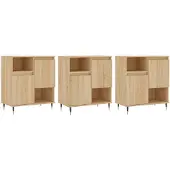 vidaXL Dressoirs 3 st bewerkt hout sonoma eiken