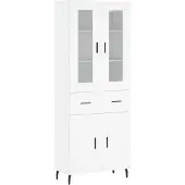 vidaXL Hoge kast 69,5x34x180 cm bewerkt hout wit