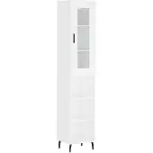 vidaXL Hoge kast 34,5x34x180 cm bewerkt hout wit