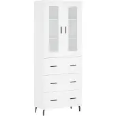 vidaXL Hoge kast 69,5x34x180 cm bewerkt hout wit