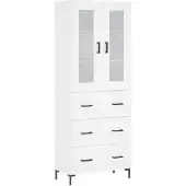 vidaXL Hoge kast 69,5x34x180 cm bewerkt hout wit