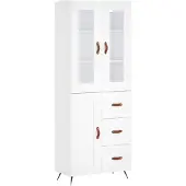 vidaXL Hoge kast 69,5x34x180 cm bewerkt hout wit