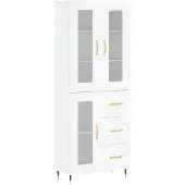 vidaXL Hoge kast 69,5x34x180 cm bewerkt hout wit