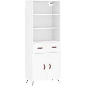 vidaXL Hoge kast 69,5x34x180 cm bewerkt hout wit