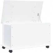 vidaXL Opbergkist met wielen ALTA 73x39,5x43 cm massief grenenhout wit