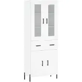 vidaXL Hoge kast 69,5x34x180 cm bewerkt hout wit