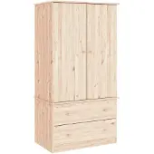 vidaXL Garderobekast ALTA, 90x55x170 cm, massief grenenhout