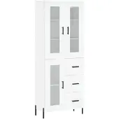 vidaXL Hoge kast 69,5x34x180 cm bewerkt hout wit