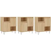 vidaXL Dressoirs 3 st bewerkt hout sonoma eiken