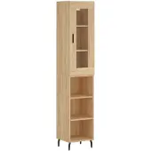 vidaXL Hoge kast 34,5x34x180 cm bewerkt hout sonoma eikenkleurig
