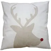 Clayre & Eef Kussenhoes 45x45 cm Beige Bruin Polyester Hert Sierkussenhoes Beige Sierkussenhoes