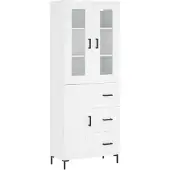 vidaXL Hoge kast 69,5x34x180 cm bewerkt hout wit