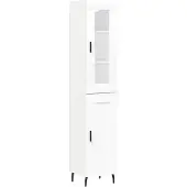 vidaXL Hoge kast 34,5x34x180 cm bewerkt hout wit