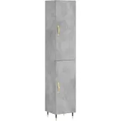 vidaXL Hoge kast 34,5x34x180 cm bewerkt hout betongrijs