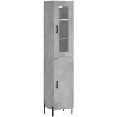 vidaXL Hoge kast 34,5x34x180 cm bewerkt hout betongrijs