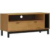 vidaXL TV-meubel FLAM 110x40x50 cm massief grenenhout