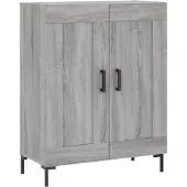 vidaXL Dressoir 69,5x34x90 cm bewerkt hout grijs sonoma eikenkleurig