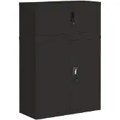 vidaXL Archiefkast 90x40x130 cm staal zwart