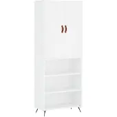 vidaXL Hoge kast 69,5x34x180 cm bewerkt hout wit