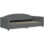 vidaXL Slaapbank 90x200 cm stof donkergrijs
