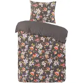 Papillon Dekbedovertrek Nora Grijs Satijn-140 x 200 / 220 cm | 1-Persoons