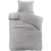 Papillon dekbedovertrek Brienz - grijs - flanel - 140x220