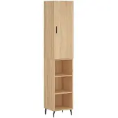 vidaXL Hoge kast 34,5x34x180 cm bewerkt hout sonoma eikenkleurig