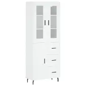 vidaXL Hoge kast 69,5x34x180 cm bewerkt hout wit