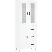 vidaXL Hoge kast 69,5x34x180 cm bewerkt hout wit