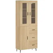 vidaXL Hoge kast 69,5x34x180 cm bewerkt hout sonoma eikenkleurig