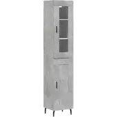 vidaXL Hoge kast 34,5x34x180 cm bewerkt hout betongrijs