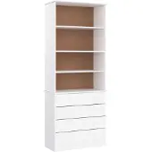 vidaXL Boekenkast met lades ALTA 77x35x186,5 cm massief grenenhout wit