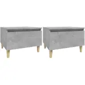 vidaXL Bijzettafels 2 st 50x46x35 cm bewerkt hout betongrijs