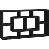 vidaXL Wandschap 8 vakken zwart