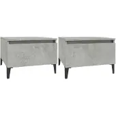 vidaXL Bijzettafels 2 st 50x46x35 cm bewerkt hout betongrijs