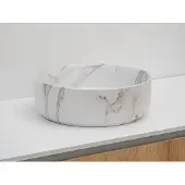 Riho Livit waskom rond 35x11cm wit marmer