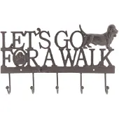 Clayre & Eef Wandkapstok 6 haken 34x4x20 cm Bruin Ijzer Hond Go For Walk Bruin