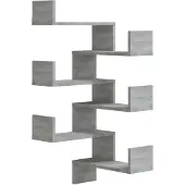 vidaXL Hoekwandschappen 2 st 40x40x50 cm bewerkt hout grijs sonoma