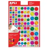 APLI Kids stickers, cirkel, blister met 624 stuks in geassorteerde metallic kleuren en groottes - 3 stuks