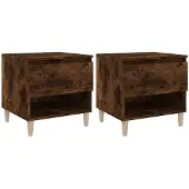vidaXL Nachtkastjes 2 st 50x46x50 cm bewerkt hout gerookt eikenkleurig