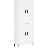 vidaXL Hoge kast 69,5x34x180 cm bewerkt hout wit