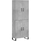 vidaXL Hoge kast 69,5x34x180 cm bewerkt hout betongrijs