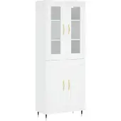vidaXL Hoge kast 69,5x34x180 cm bewerkt hout wit