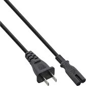 InLine Stroomkabel met rechte C7 plug en rechte Chinese (type A) stekker - 2x 0,75mm / zwart - 1,8 meter